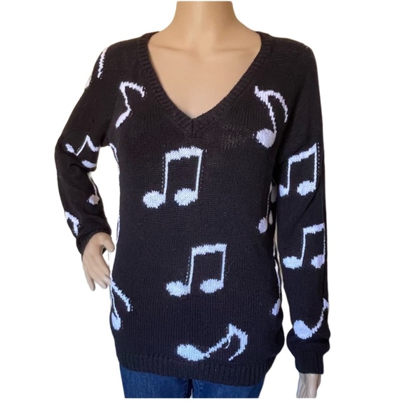 Hot Topic Musical Notes Sweater - Picture 2 of 4